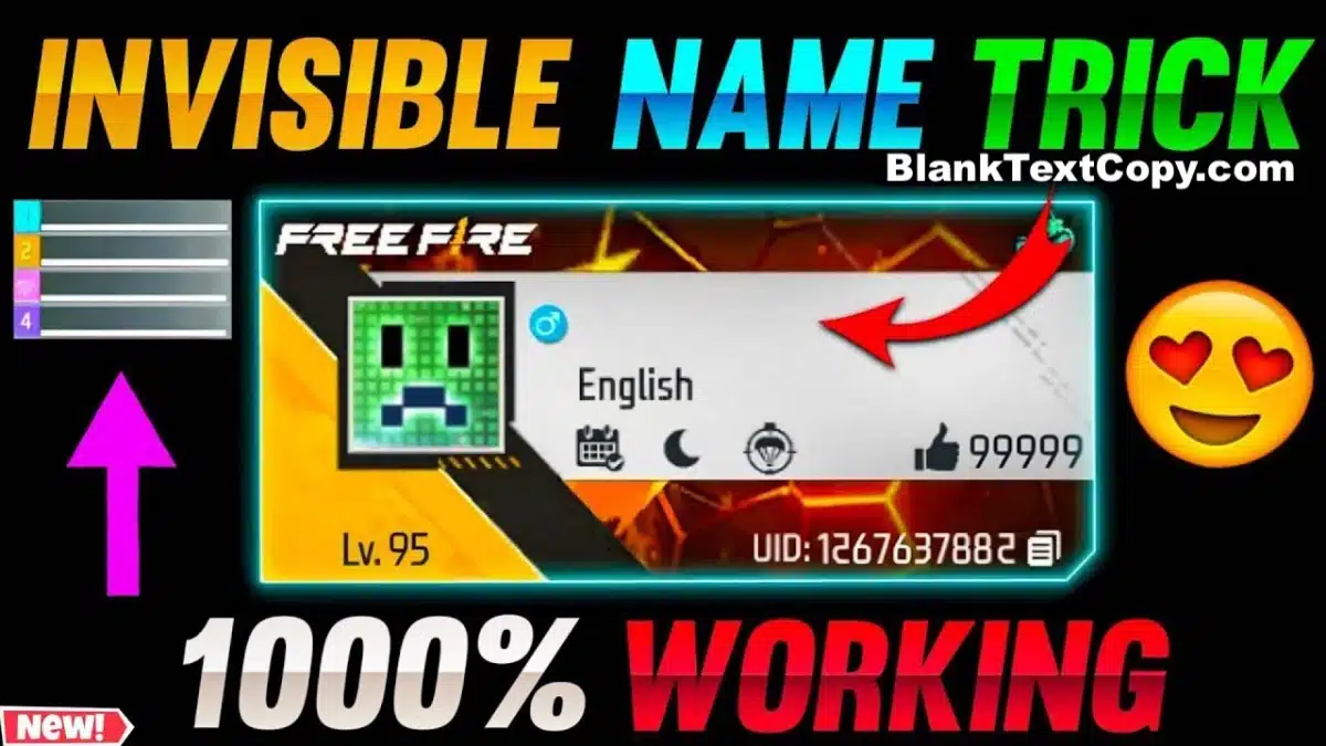 Free Fire name space copy paste