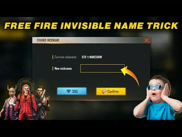 Free Fire small space name trick