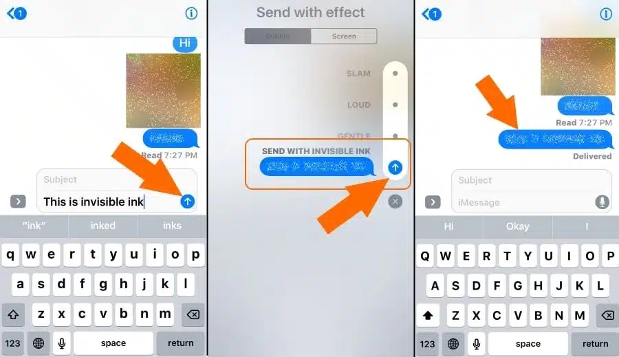 Invisible ink effects on iphone
