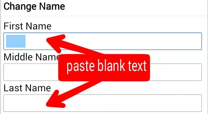 Invisible name copy and paste