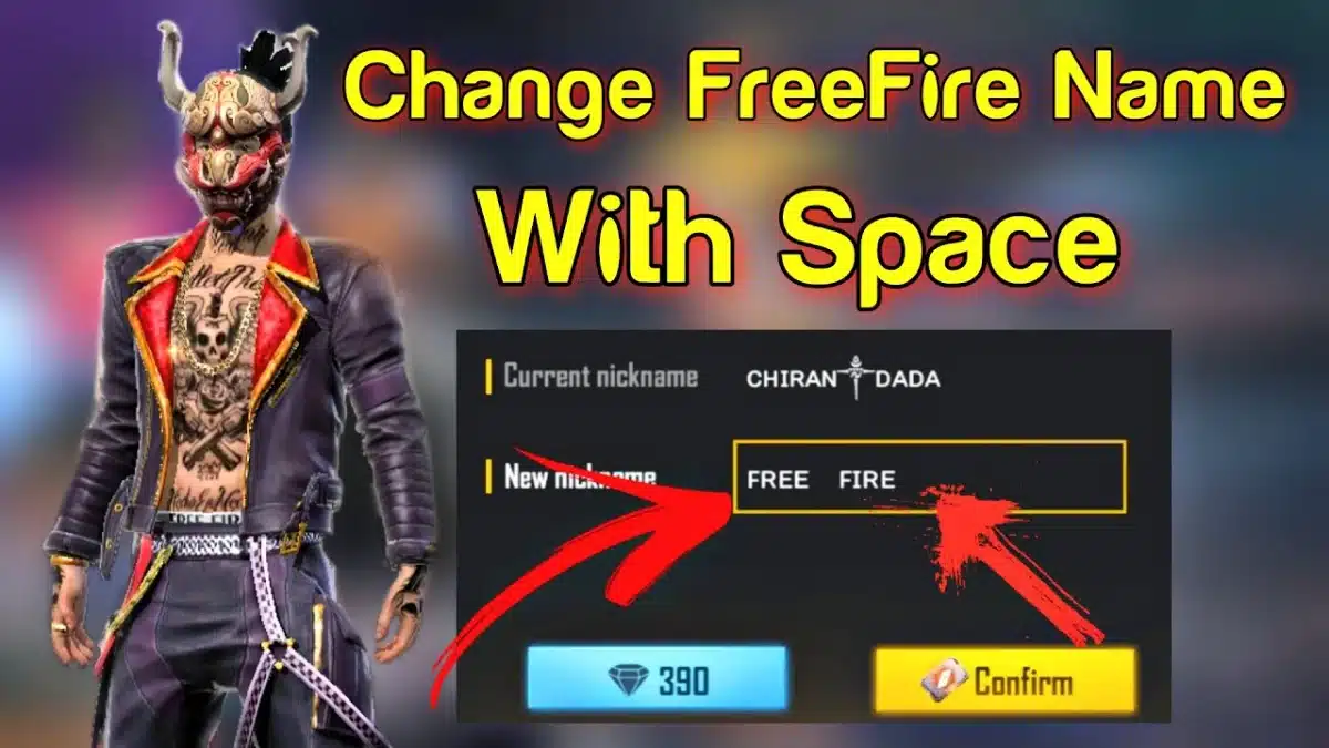 Invisible name for free fire