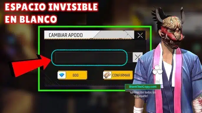 Espacio en blanco para Free Fire