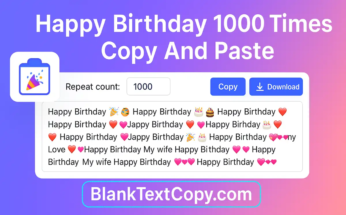 Happy Birthday 1000 Times Copy And Paste