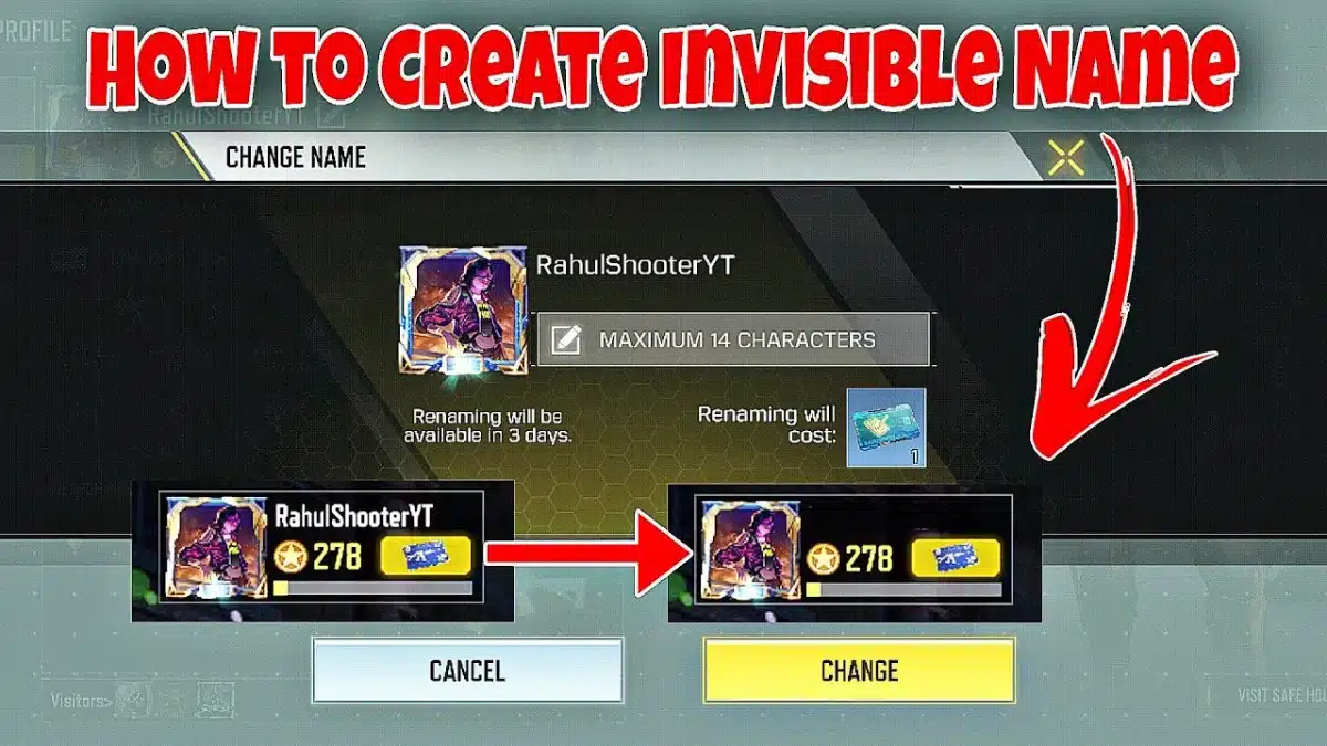 How to HAVE an invisible name in CODM