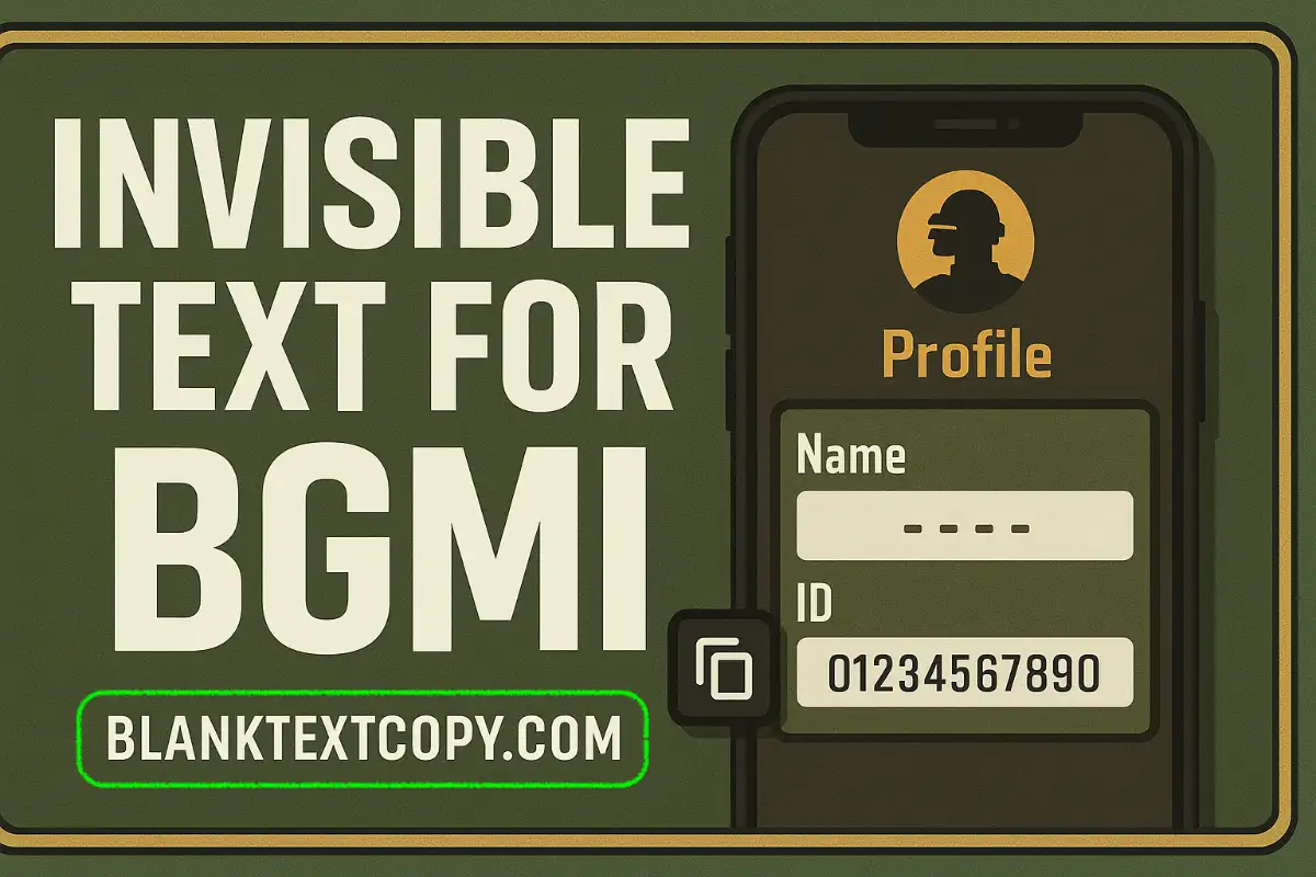 Invisible Text for BGMI