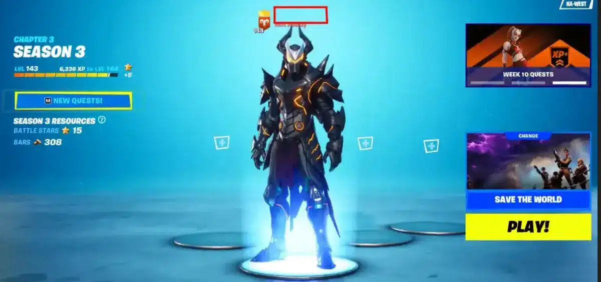 Invisible character Fortnite username