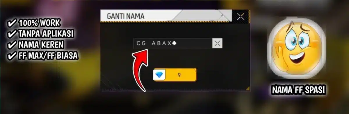 Nama FF spasi kosong panjang