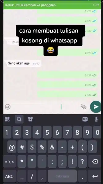 Pesan whatsapp kosong