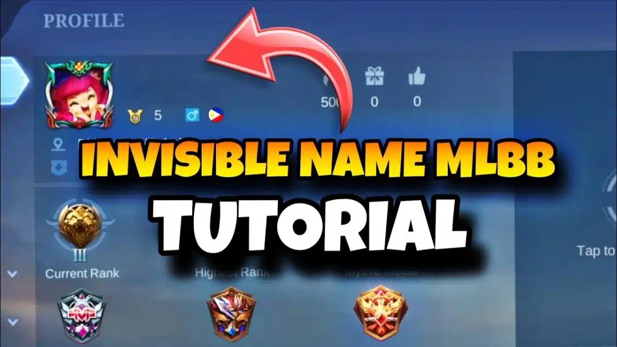 Invisible name Mobile Legends