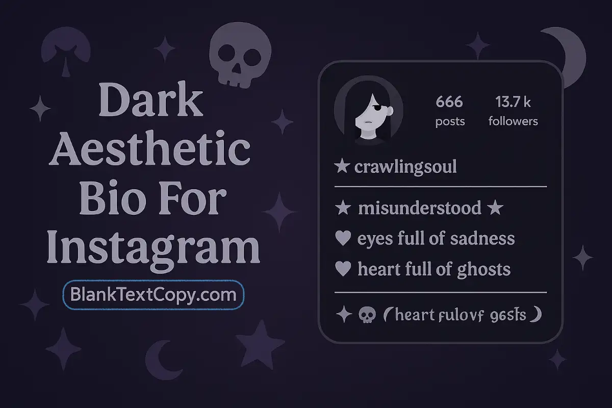 Dark Aesthetic Bio For Instagram
