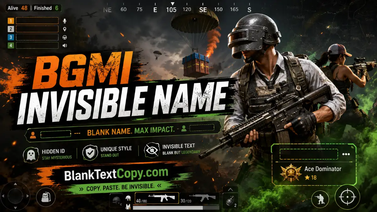 Invisible Text for BGMI